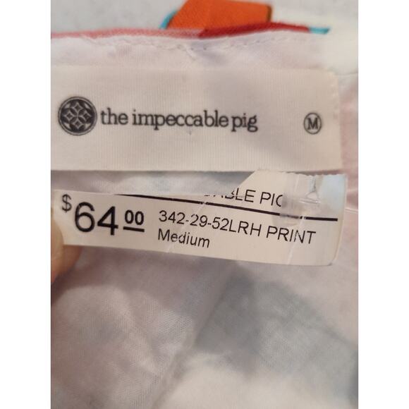 The Impeccable Pig Floral Tie  Linen Blend Romper Women MED Coastal Bohemian NWT - Picture 10 of 10